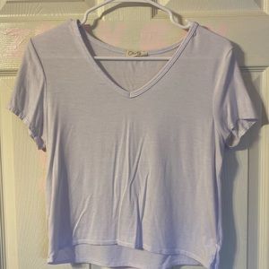 A white v neck crop top